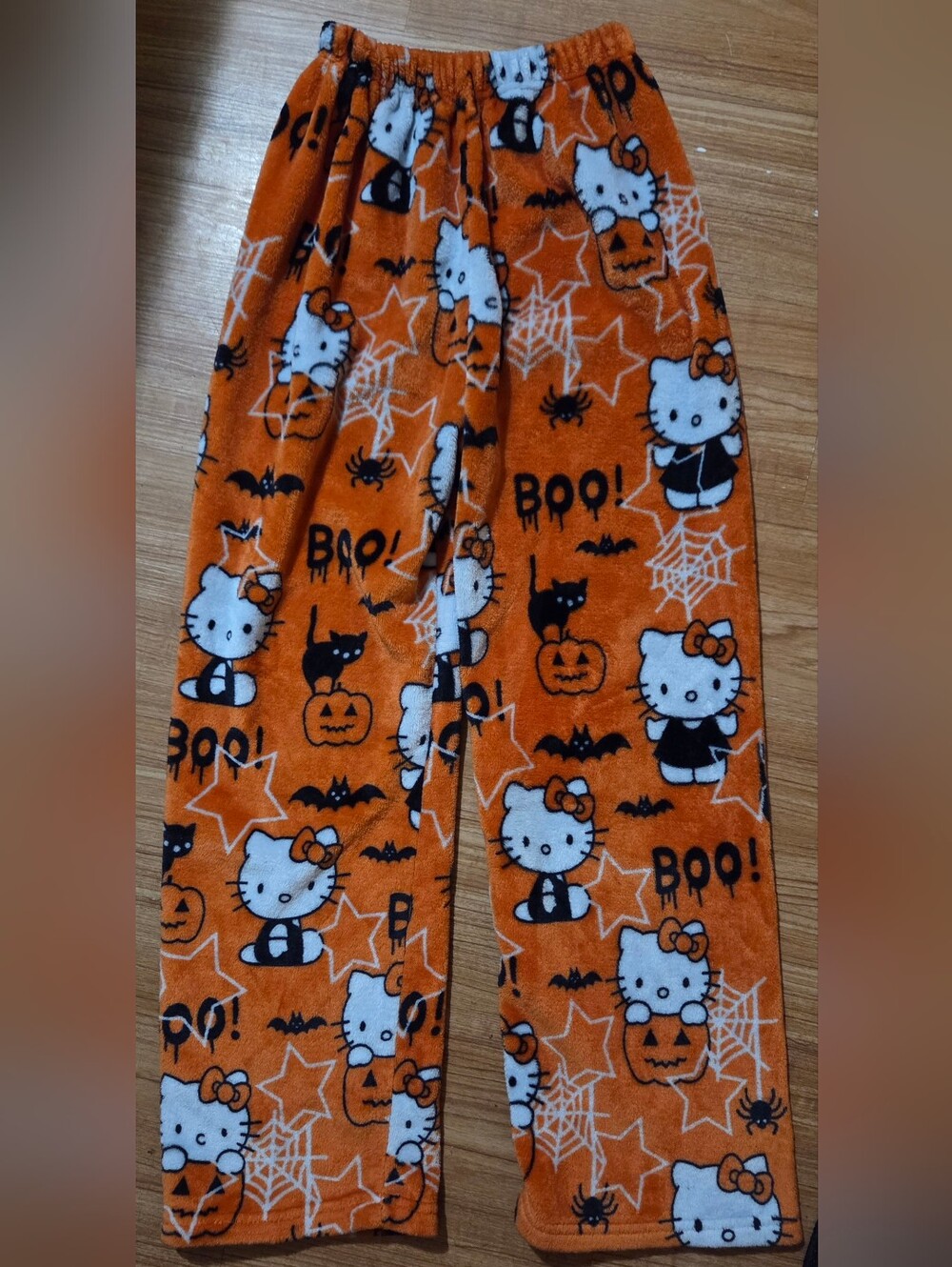 Hello Kitty Fleece Orange Halloween Pajama Pants Size XS/S